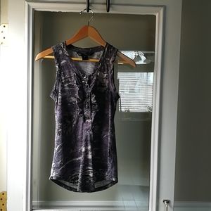 Marc by Marc Jacobs purple gray marble ruffle tank